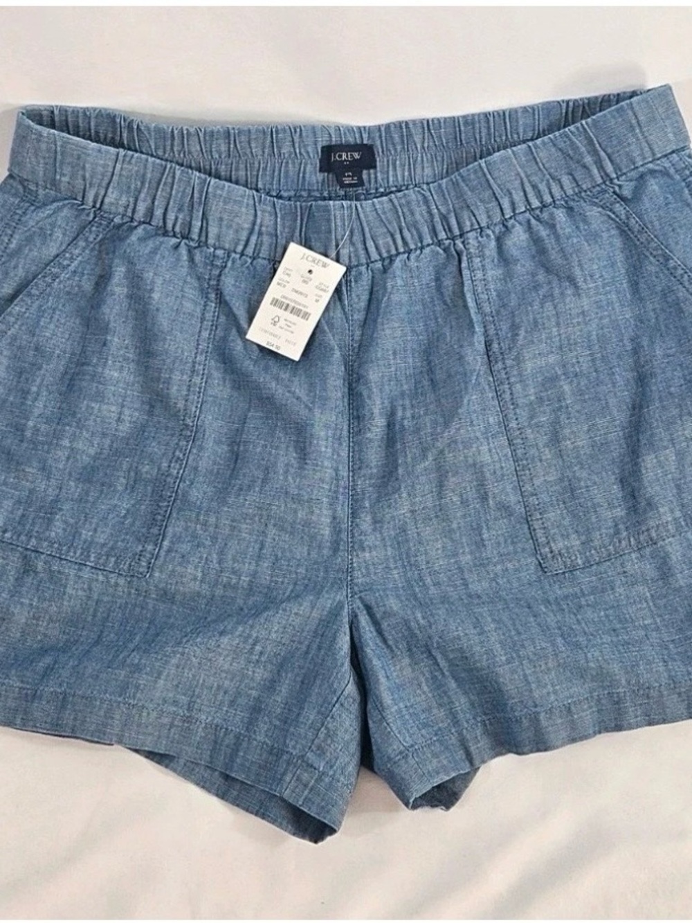J. Crew Women's  Blue Pull-On Short With Pockets - Size Medium NWT